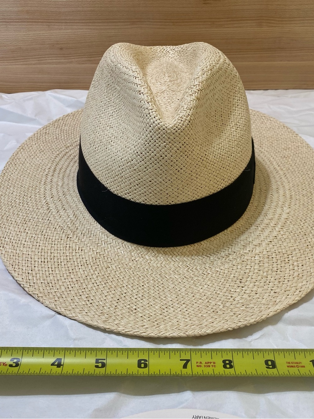 Cuyana Natural Straw Fedora with Black Band